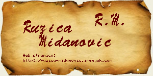 Ružica Midanović vizit kartica